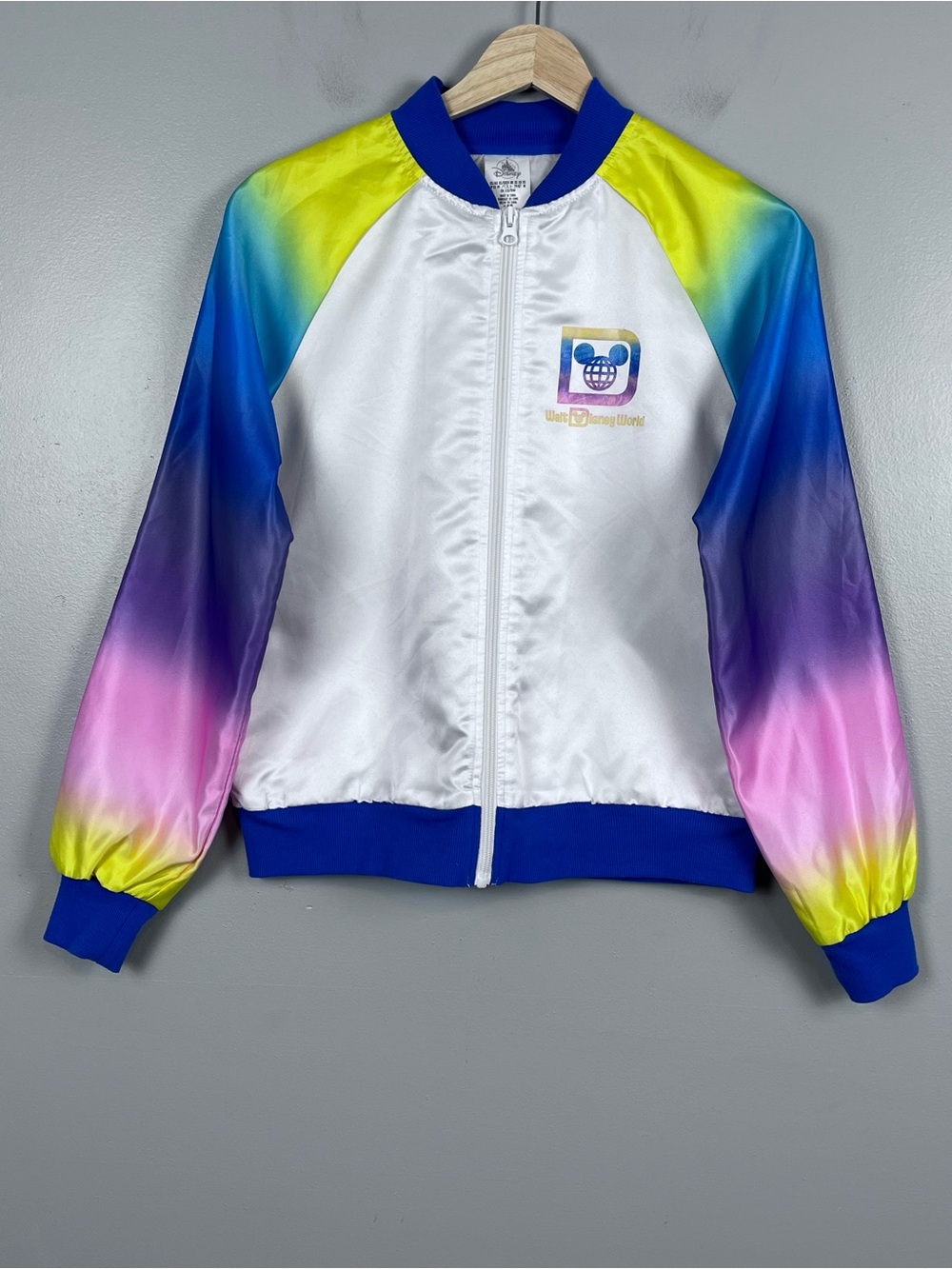 Walt Disney World Women's Pastel Tie-Dye Bomber Style Jacket Size XS; Theme Park